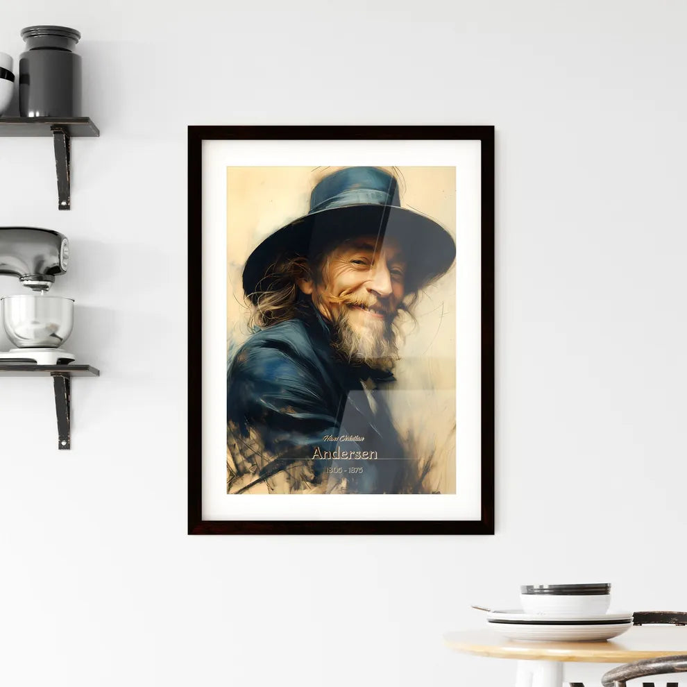 Hans Christian, Andersen, 1805 - 1875, A Poster of a man wearing a hat Default Title
