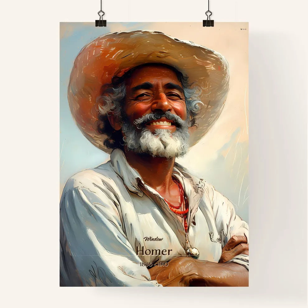 Winslow, Homer, 1836 - 1910, A Poster of a man wearing a hat and smiling Default Title