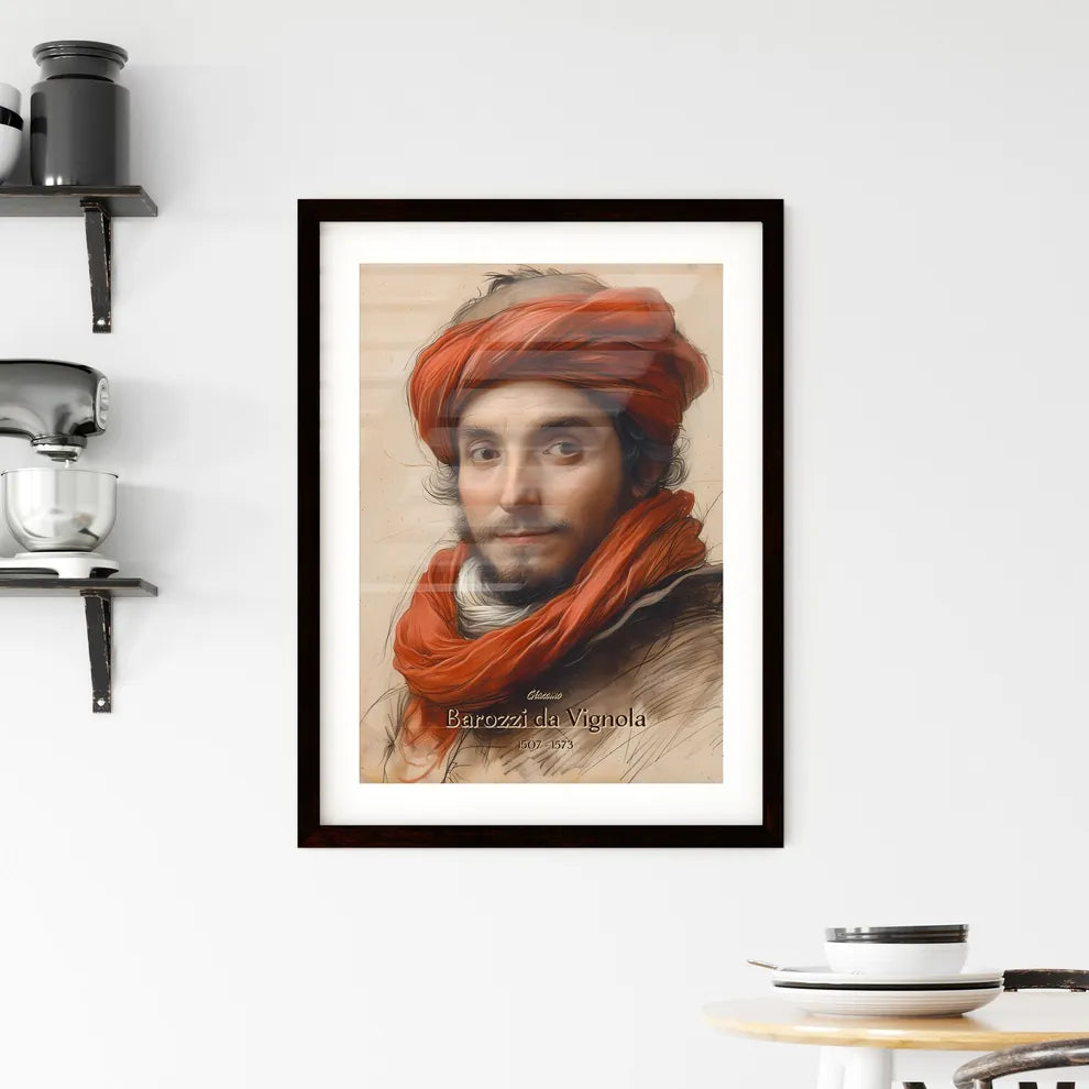 Giacomo, Barozzi da Vignola, 1507 - 1573, A Poster of a man with a red scarf Default Title