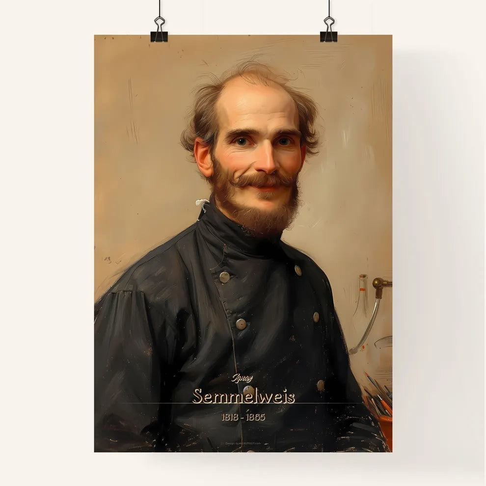 Ignaz, Semmelweis, 1818 - 1865, A Poster of a man in a black shirt Default Title