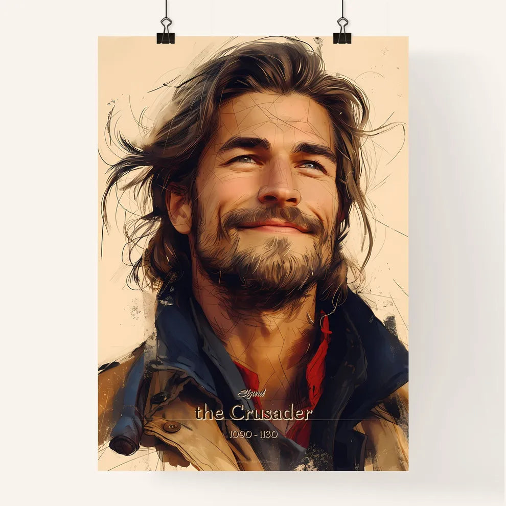 Sigurd, the Crusader, 1090 - 1130, A Poster of a man with long hair and beard smiling Default Title