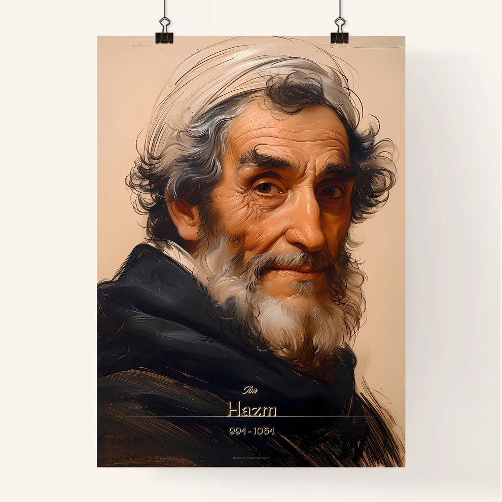 Ibn, Hazm, 994 - 1064, A Poster of a painting of a man with a beard Default Title