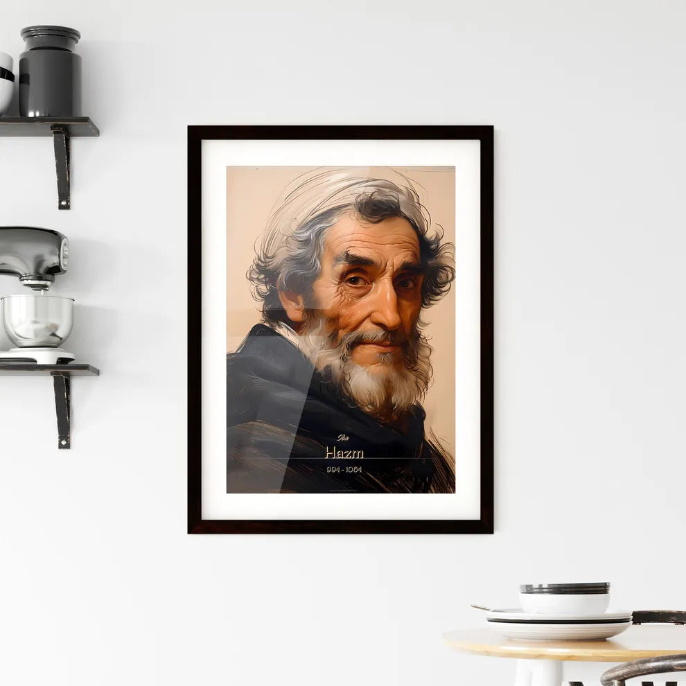 Ibn, Hazm, 994 - 1064, A Poster of a painting of a man with a beard Default Title