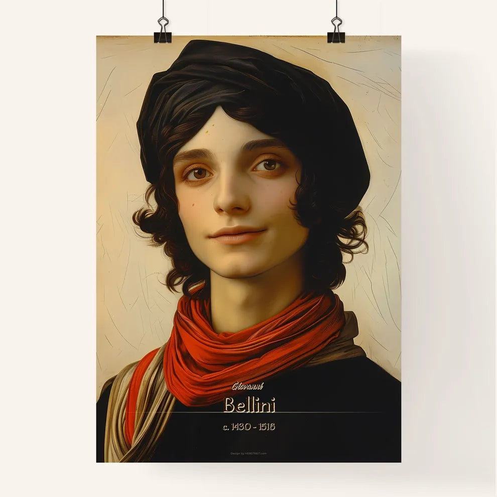 Giovanni, Bellini, c. 1430 - 1516, A Poster of a person with a scarf and a black hat Default Title