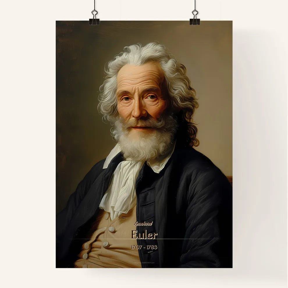 Leonhard, Euler, 1707 - 1783, A Poster of a man with white hair and beard Default Title
