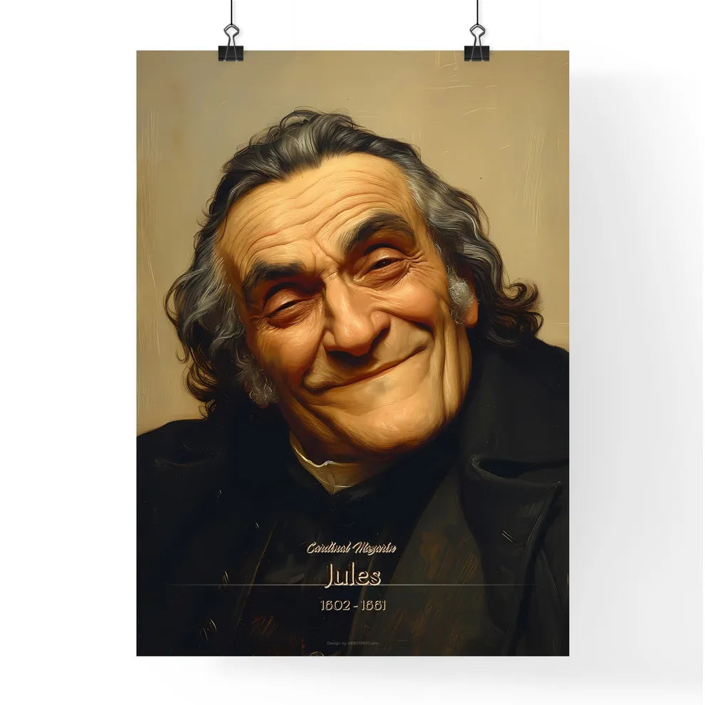 Cardinal Mazarin, Jules, 1602 - 1661, A Poster of a man with long hair and a black coat Default Title