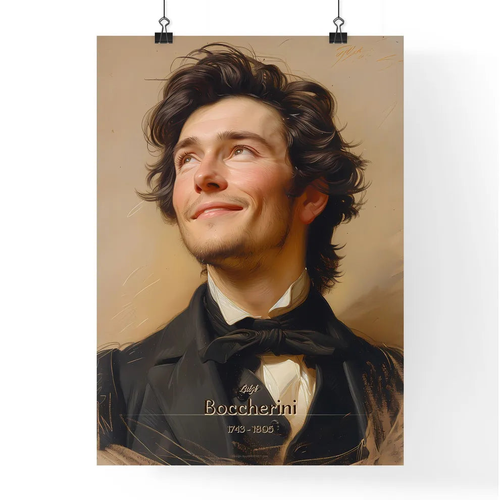 Luigi, Boccherini, 1743 - 1805, A Poster of a man in a suit looking up Default Title