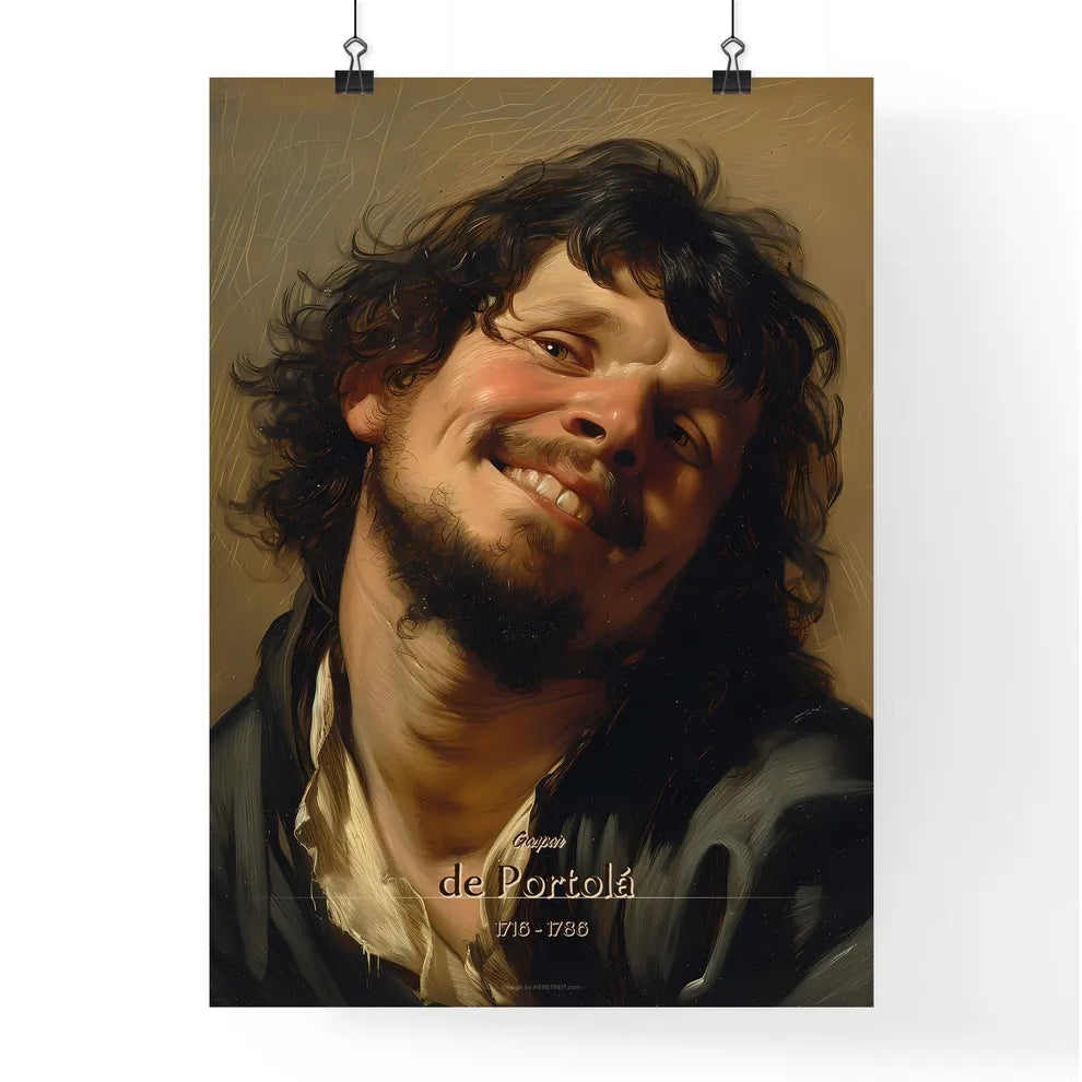 Gaspar, de Portolá , 1716 - 1786, A Poster of a man with long hair smiling Default Title