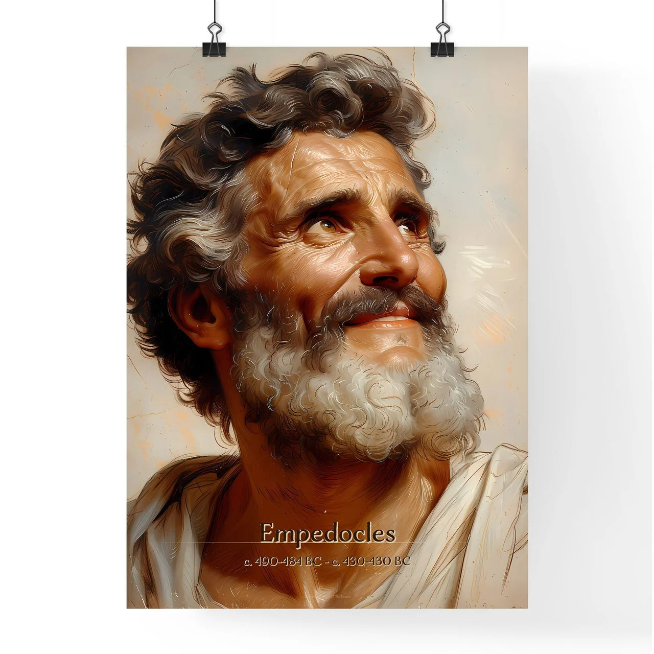 Empedocles, c. 490-484 BC - c. 430-430 BC, A Poster of a man with a beard looking up Default Title