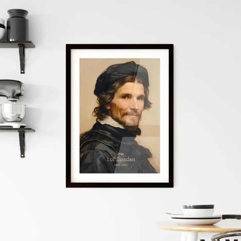 Gustav, I of Sweden, 1496 - 1560, A Poster of a man with a beard wearing a black hat Default Title