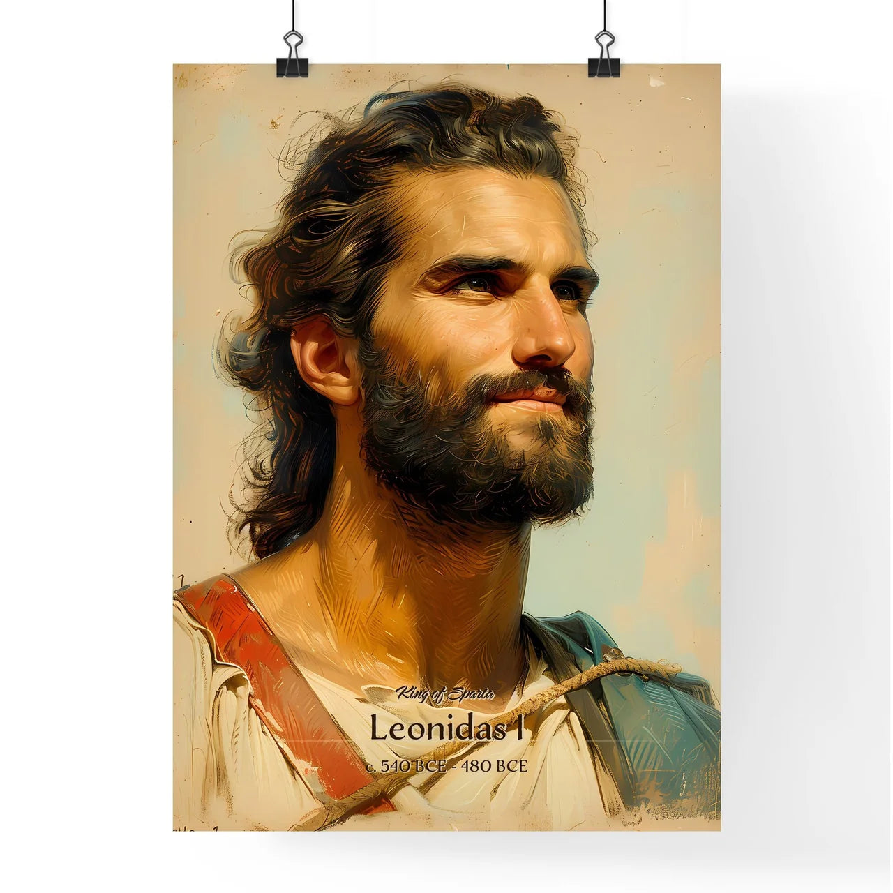 King of Sparta, Leonidas I, c. 540 BCE - 480 BCE, A Poster of a man with a beard Default Title