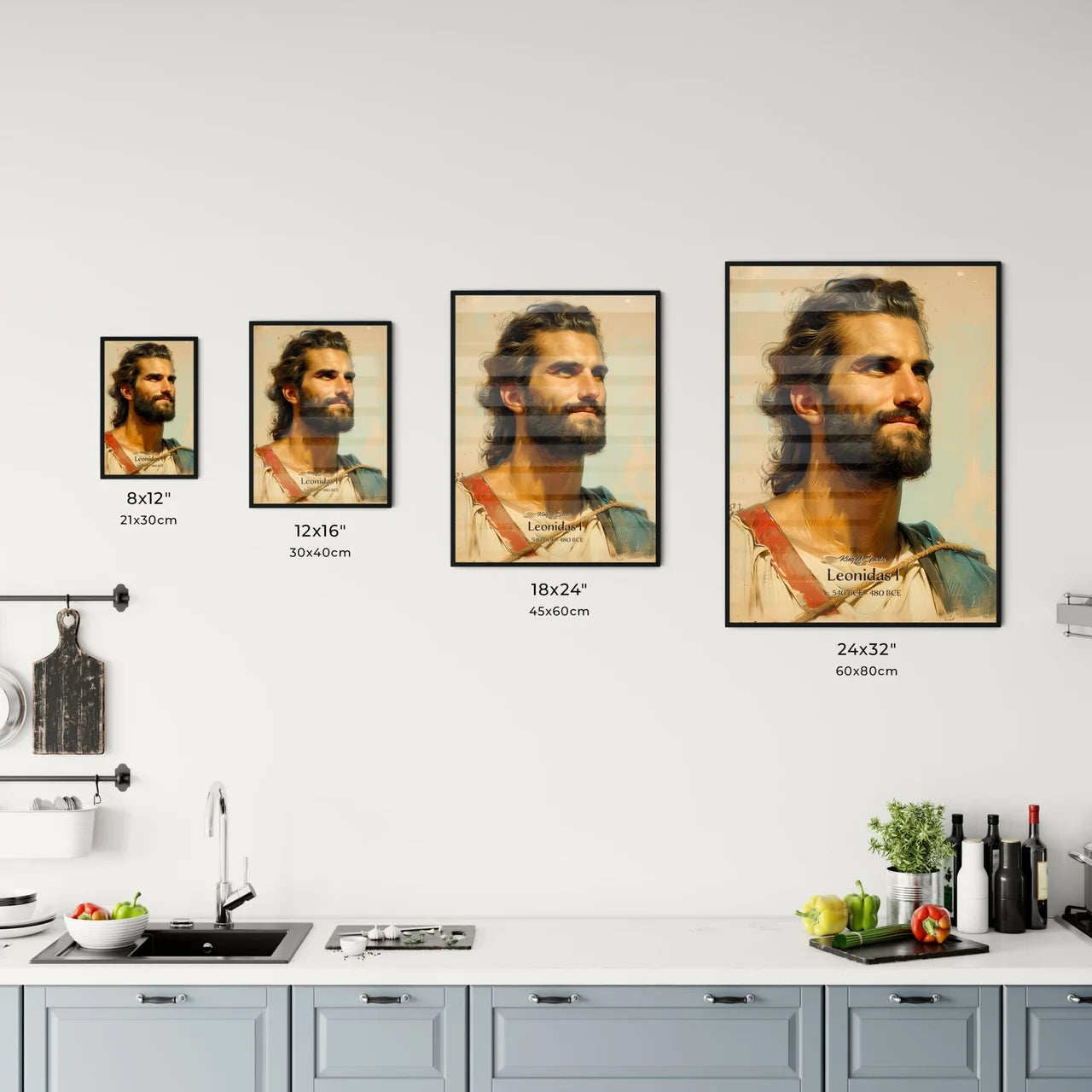 King of Sparta, Leonidas I, c. 540 BCE - 480 BCE, A Poster of a man with a beard Default Title