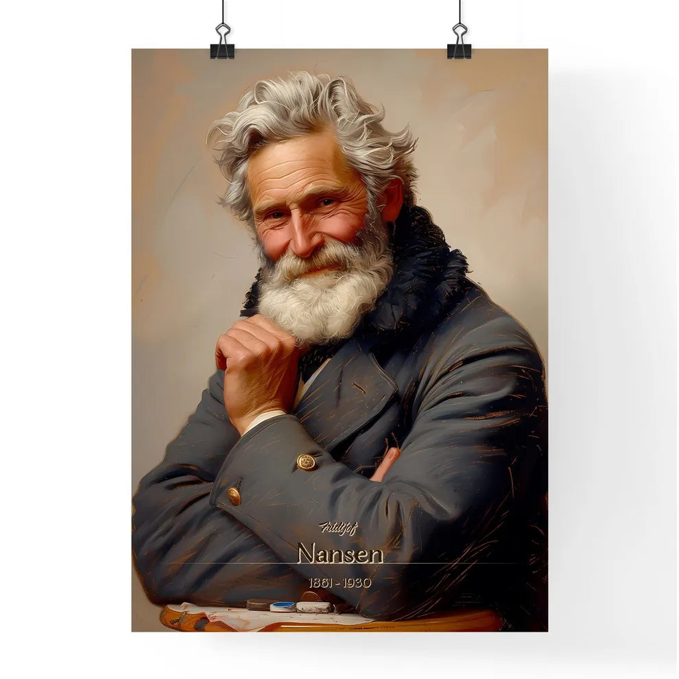 Fridtjof, Nansen, 1861 - 1930, A Poster of a man with a beard and mustache Default Title