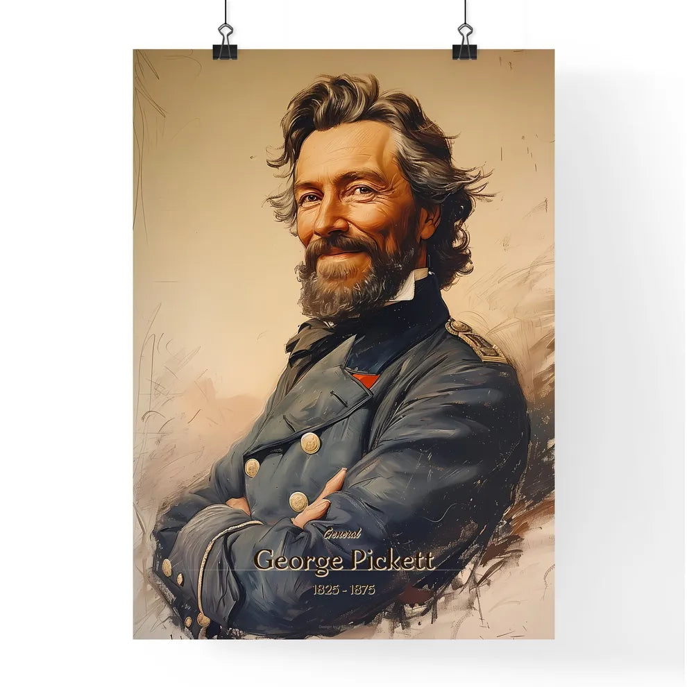 General, George Pickett, 1825 - 1875, A Poster of a man with a beard and mustache wearing a military uniform Default Title