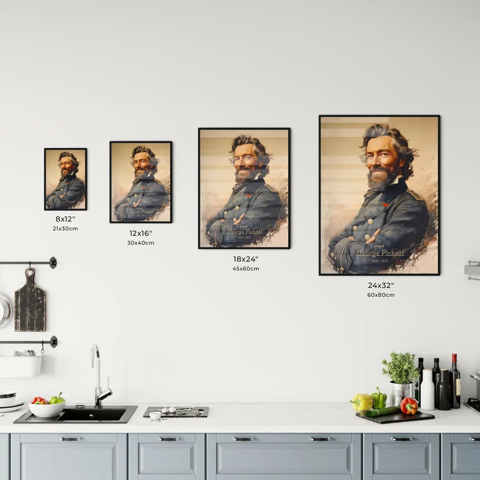 General, George Pickett, 1825 - 1875, A Poster of a man with a beard and mustache wearing a military uniform Default Title