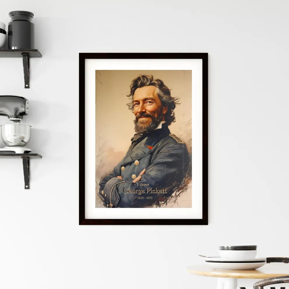 General, George Pickett, 1825 - 1875, A Poster of a man with a beard and mustache wearing a military uniform Default Title