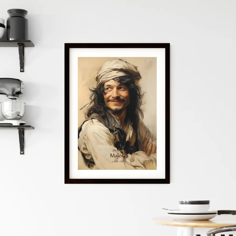 Sir Thomas, Malory, c. 1415 - 1471, A Poster of a man with long hair and a turban Default Title