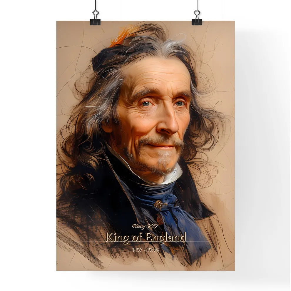 Henry VII, King of England, 1457 - 1509, A Poster of a man with long hair and a blue scarf Default Title