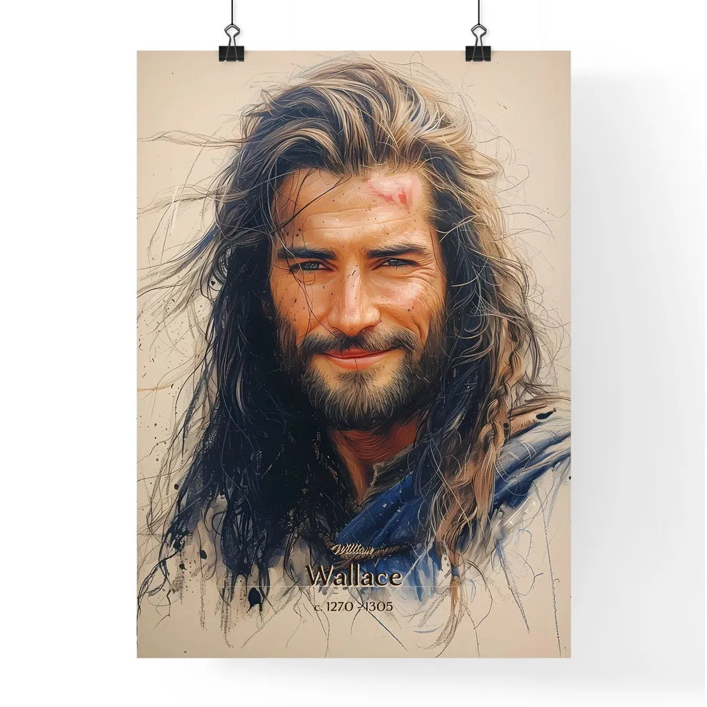 William, Wallace, c. 1270 - 1305, A Poster of a man with long hair and beard Default Title