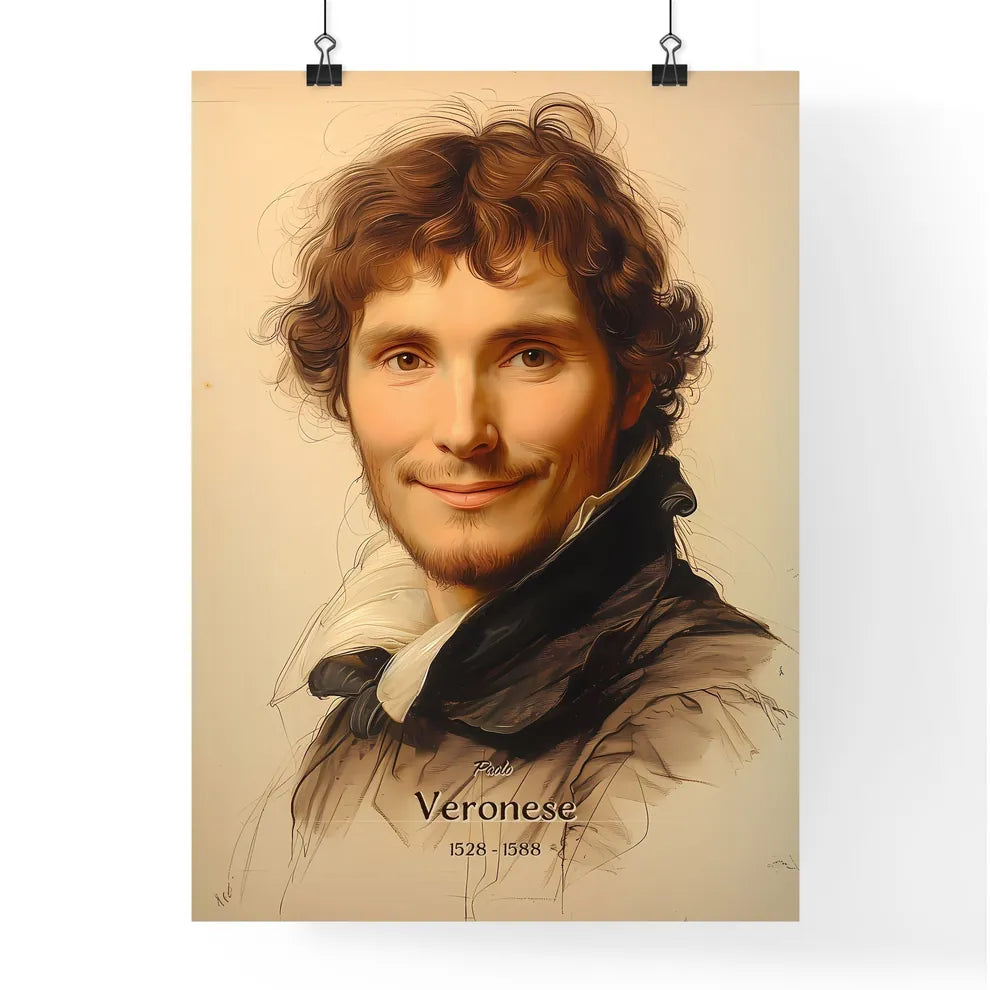 Paolo, Veronese, 1528 - 1588, A Poster of a man with curly hair and a white collared shirt Default Title