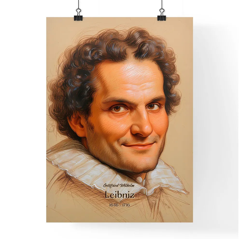 Gottfried Wilhelm, Leibniz, 1646 - 1716, A Poster of a drawing of a man Default Title