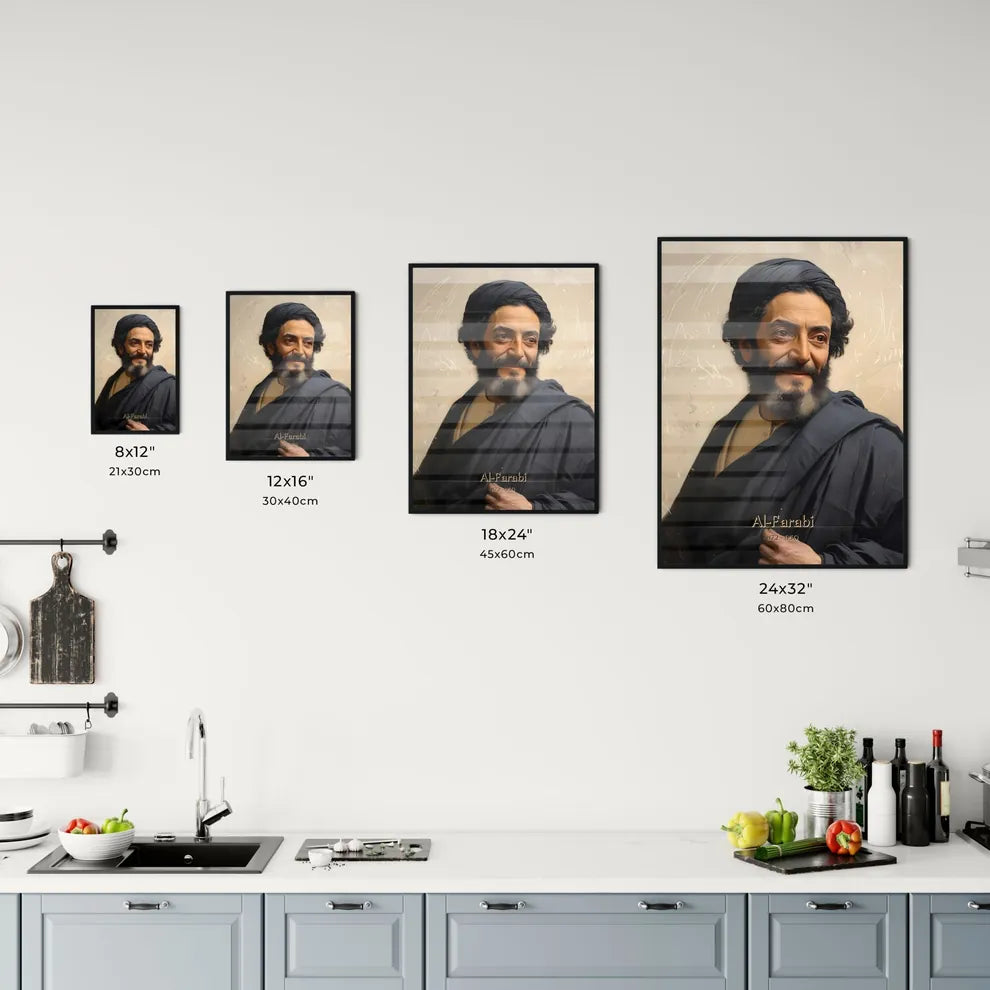 Al-Farabi, 872 - 950, A Poster of a man with a beard and a black robe Default Title