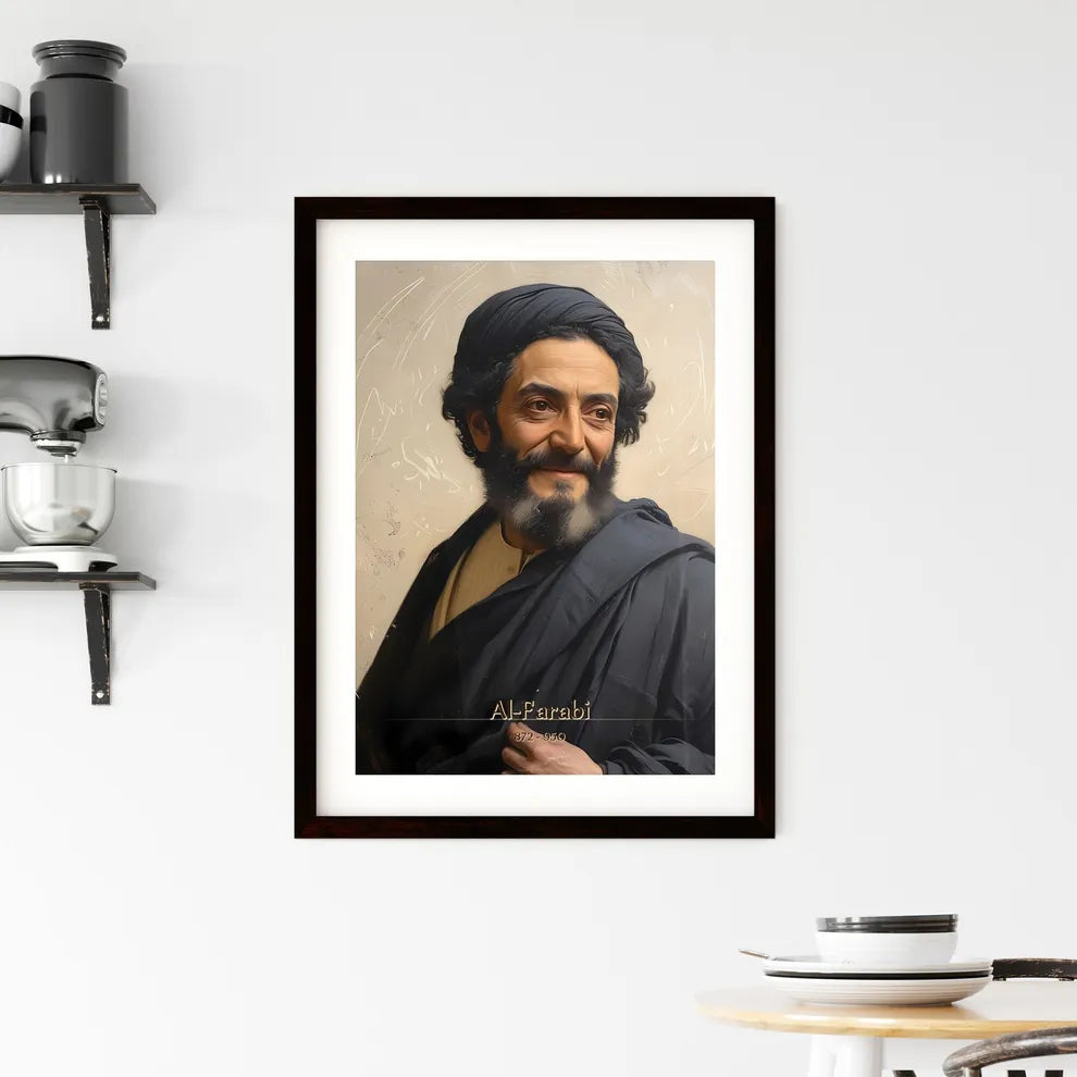 Al-Farabi, 872 - 950, A Poster of a man with a beard and a black robe Default Title
