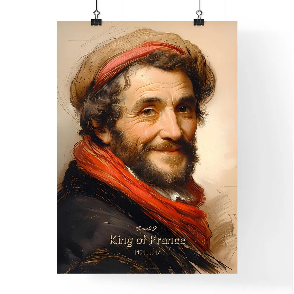 Francis I, King of France, 1494 - 1547, A Poster of a man with a beard and red scarf Default Title