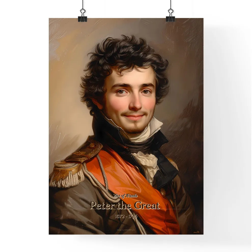 Tsar of Russia, Peter the Great , 1672 - 1725, A Poster of a man in a military uniform Default Title