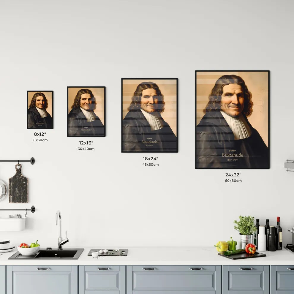 Dietrich, Buxtehude, 1637 - 1707, A Poster of a man with long curly hair wearing a black robe Default Title