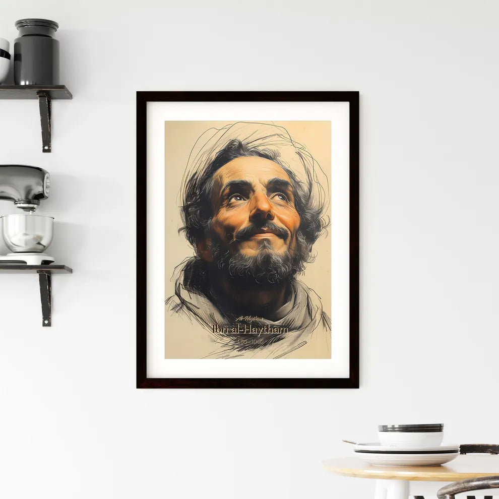 Al-Haytham, Ibn al-Haytham, 965 - 1040, A Poster of a drawing of a man looking up Default Title