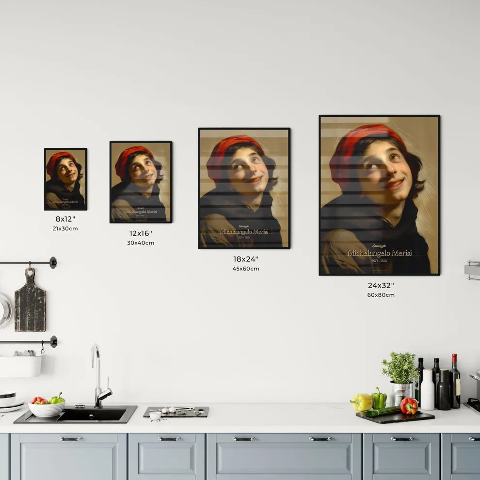 Caravaggio, Michelangelo Merisi, 1571 - 1610, A Poster of a boy looking up with a red hat Default Title