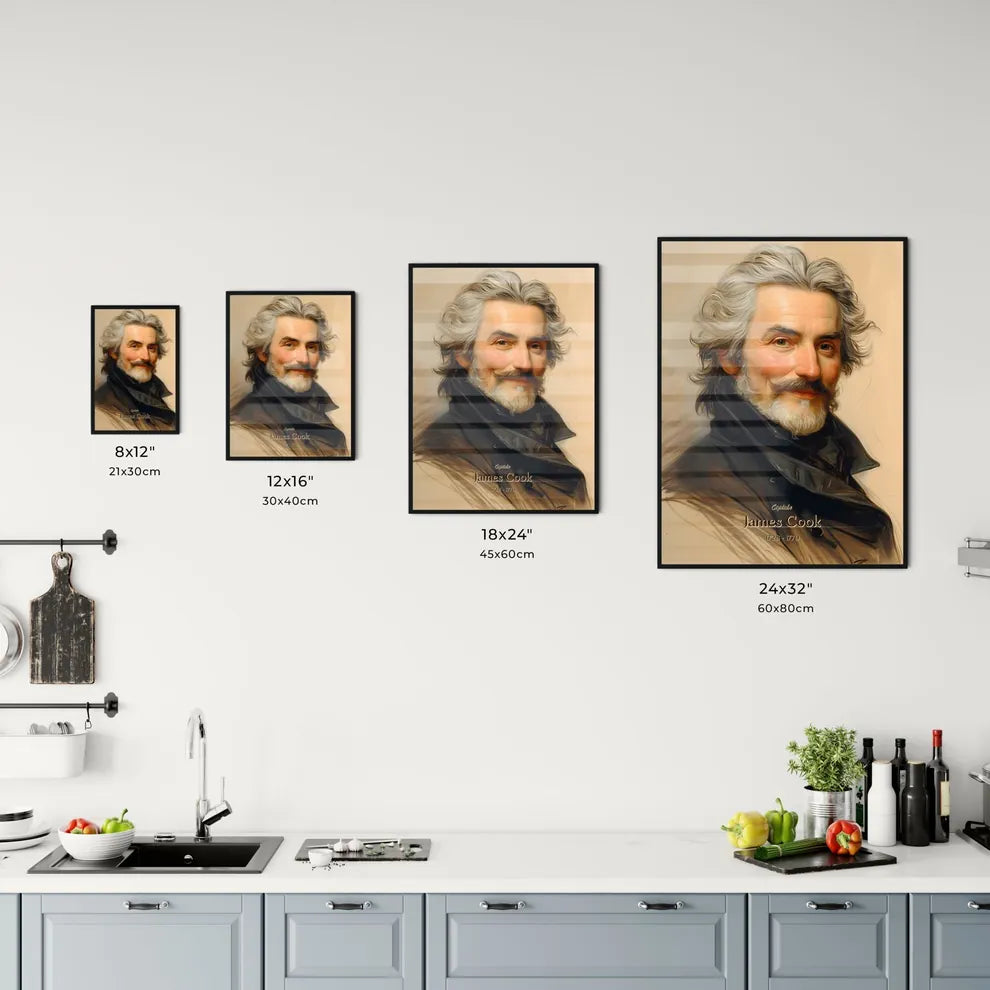 Captain, James Cook, 1728 - 1779, A Poster of a man with a beard and mustache Default Title