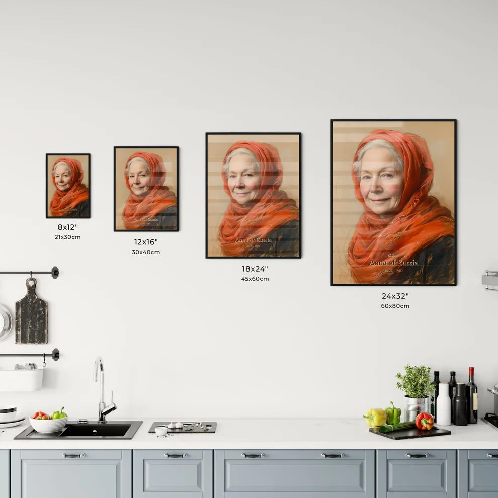 Empress, Anna of Russia, 1693 - 1740, A Poster of a woman with a red scarf Default Title