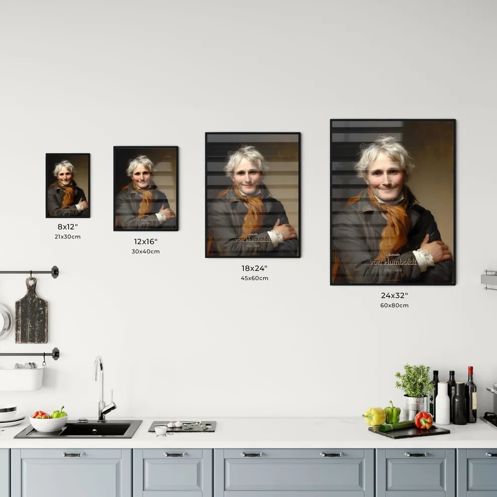 Alexander, von Humboldt, 1769 - 1859, A Poster of a man with white hair and a brown scarf Default Title