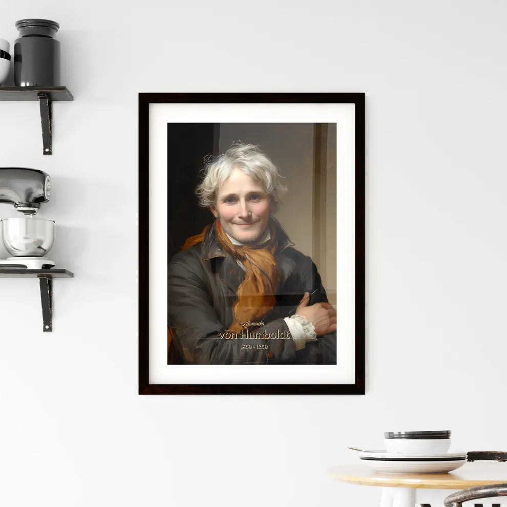 Alexander, von Humboldt, 1769 - 1859, A Poster of a man with white hair and a brown scarf Default Title