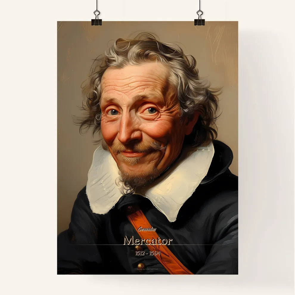 Gerardus, Mercator, 1512 - 1594, A Poster of a man smiling with a beard Default Title