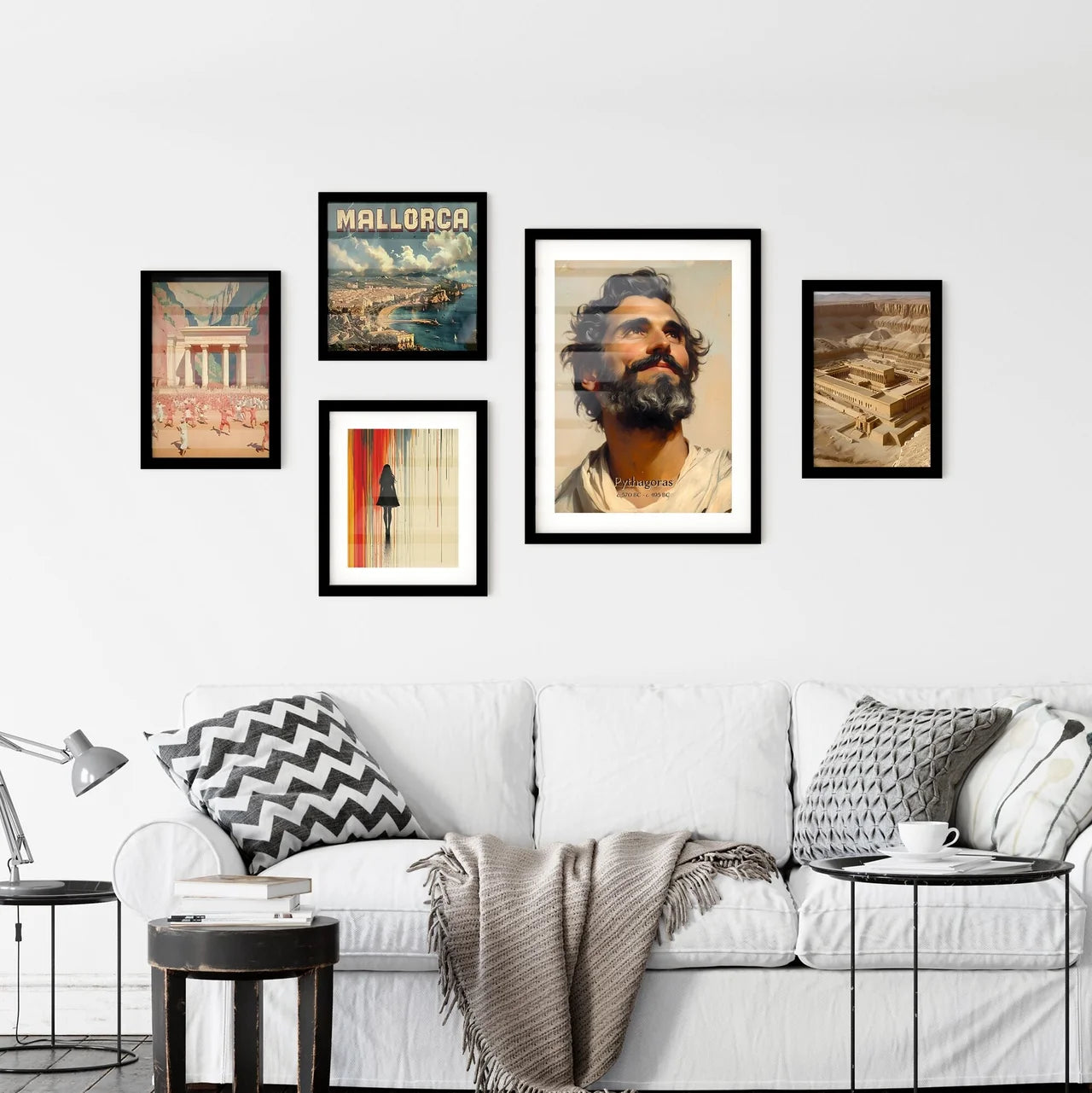 Pythagoras, c. 570 BC - c. 495 BC, A Poster of a man with a beard looking up Default Title