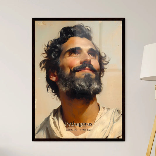 Pythagoras, c. 570 BC - c. 495 BC, A Poster of a man with a beard looking up Default Title