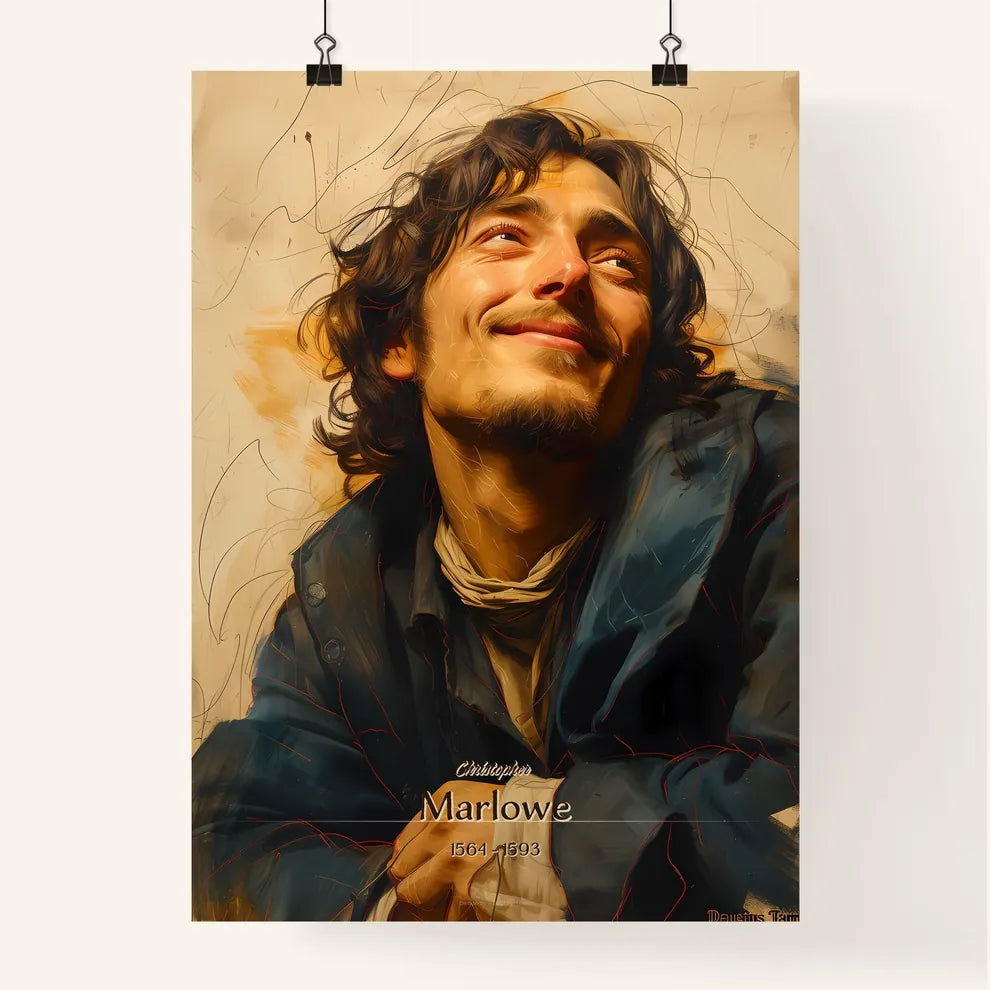 Christopher, Marlowe, 1564 - 1593, A Poster of a man looking up with his eyes closed Default Title