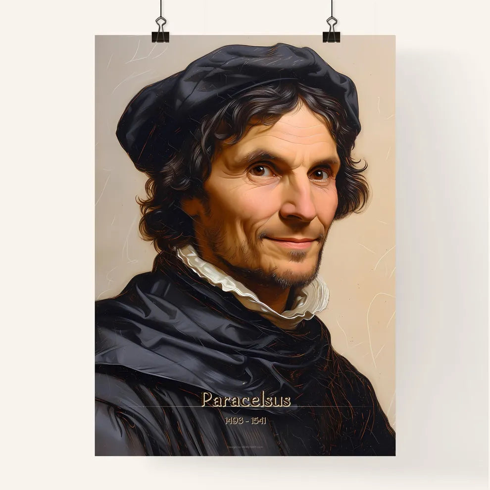 Paracelsus, 1493 - 1541, A Poster of a man in a black robe Default Title