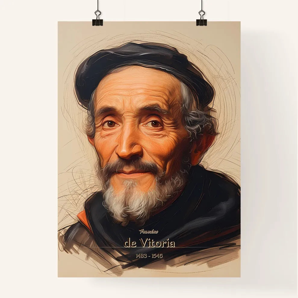 Francisco, de Vitoria, 1483 - 1546, A Poster of a man with a beard and a black hat Default Title