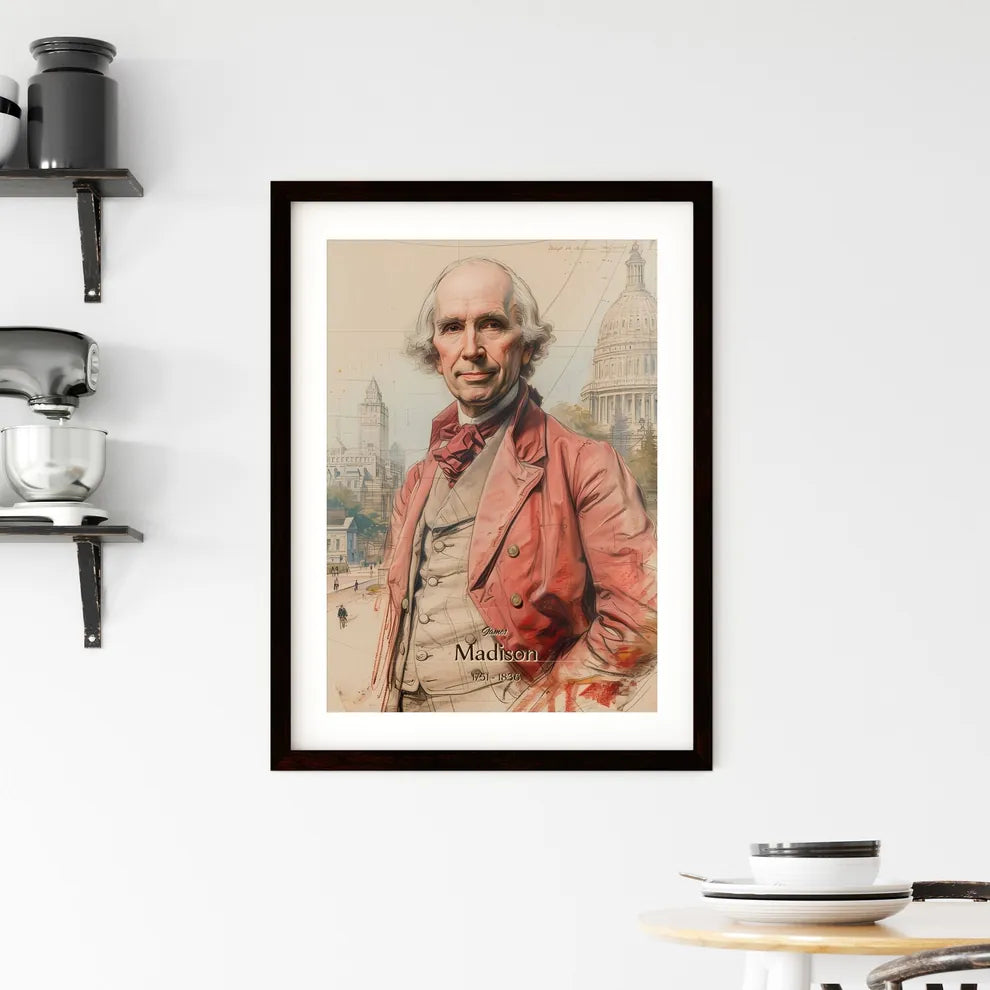 James, Madison, 1751 - 1836, A Poster of a man in a red coat Custom Print