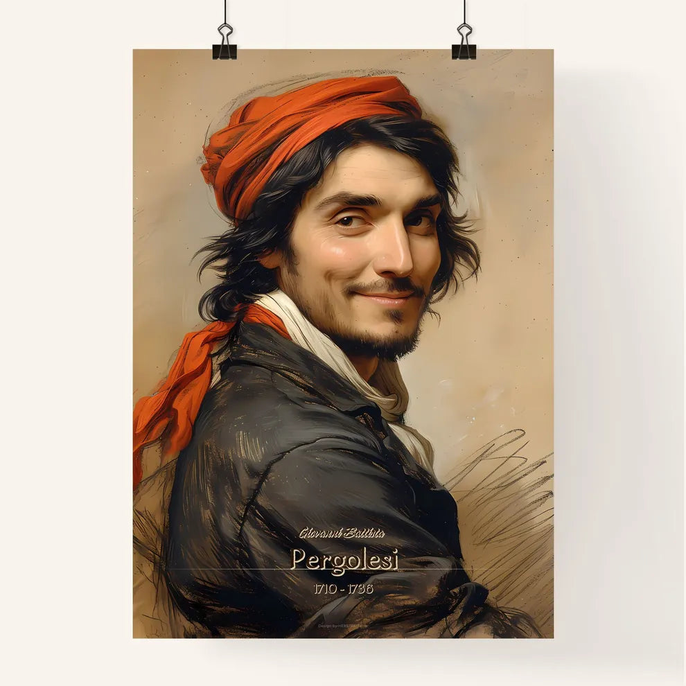 Giovanni Battista, Pergolesi, 1710 - 1736, A Poster of a man with a red head scarf Default Title