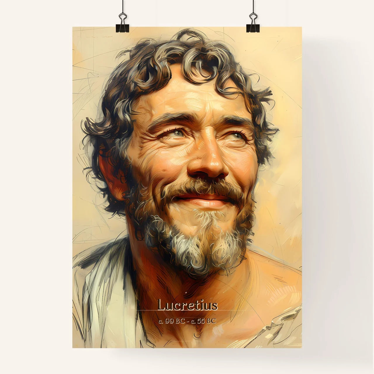 Lucretius, c. 99 BC - c. 55 BC, A Poster of a man with a beard and mustache Default Title