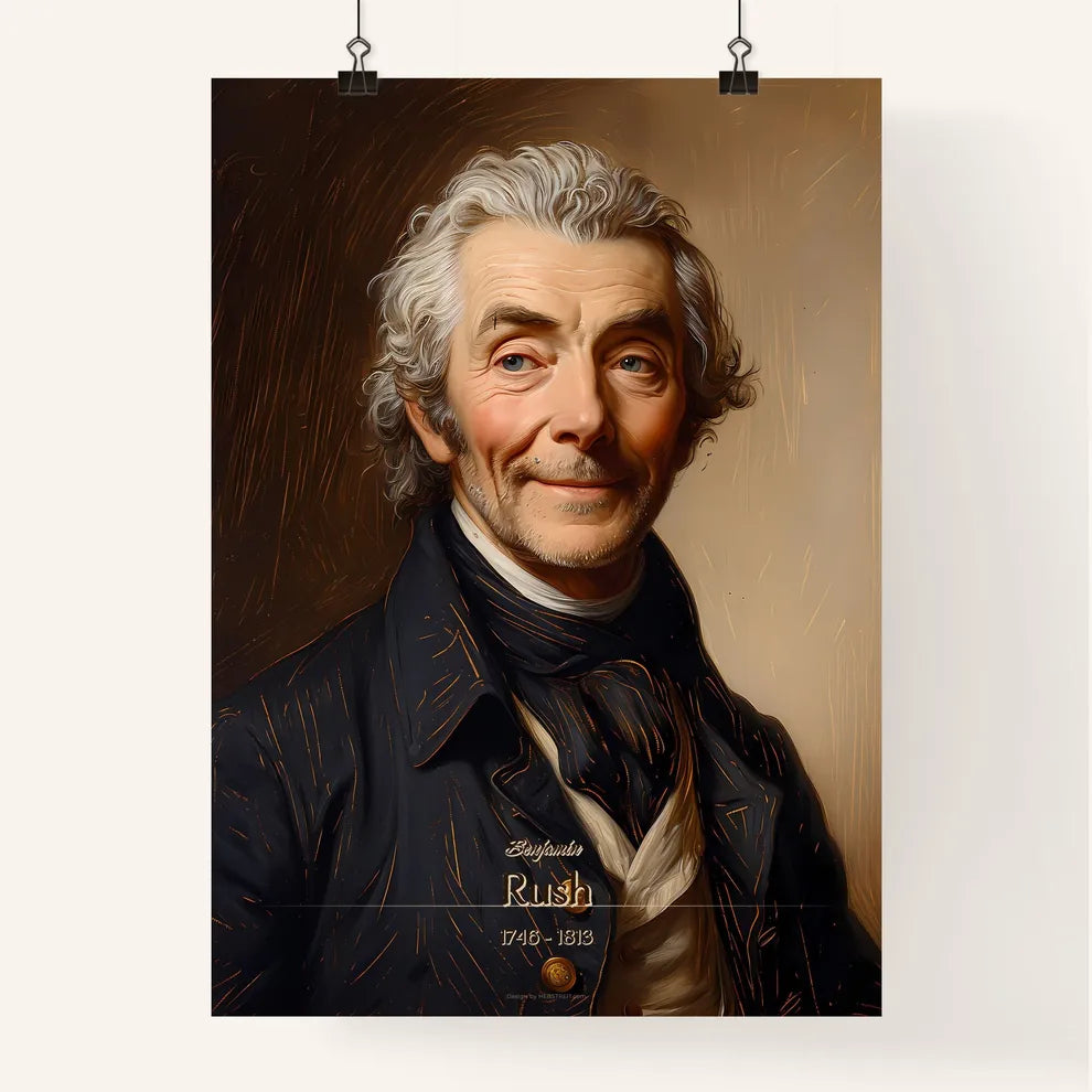 Benjamin, Rush, 1746 - 1813, A Poster of a man with white hair and a black coat Default Title