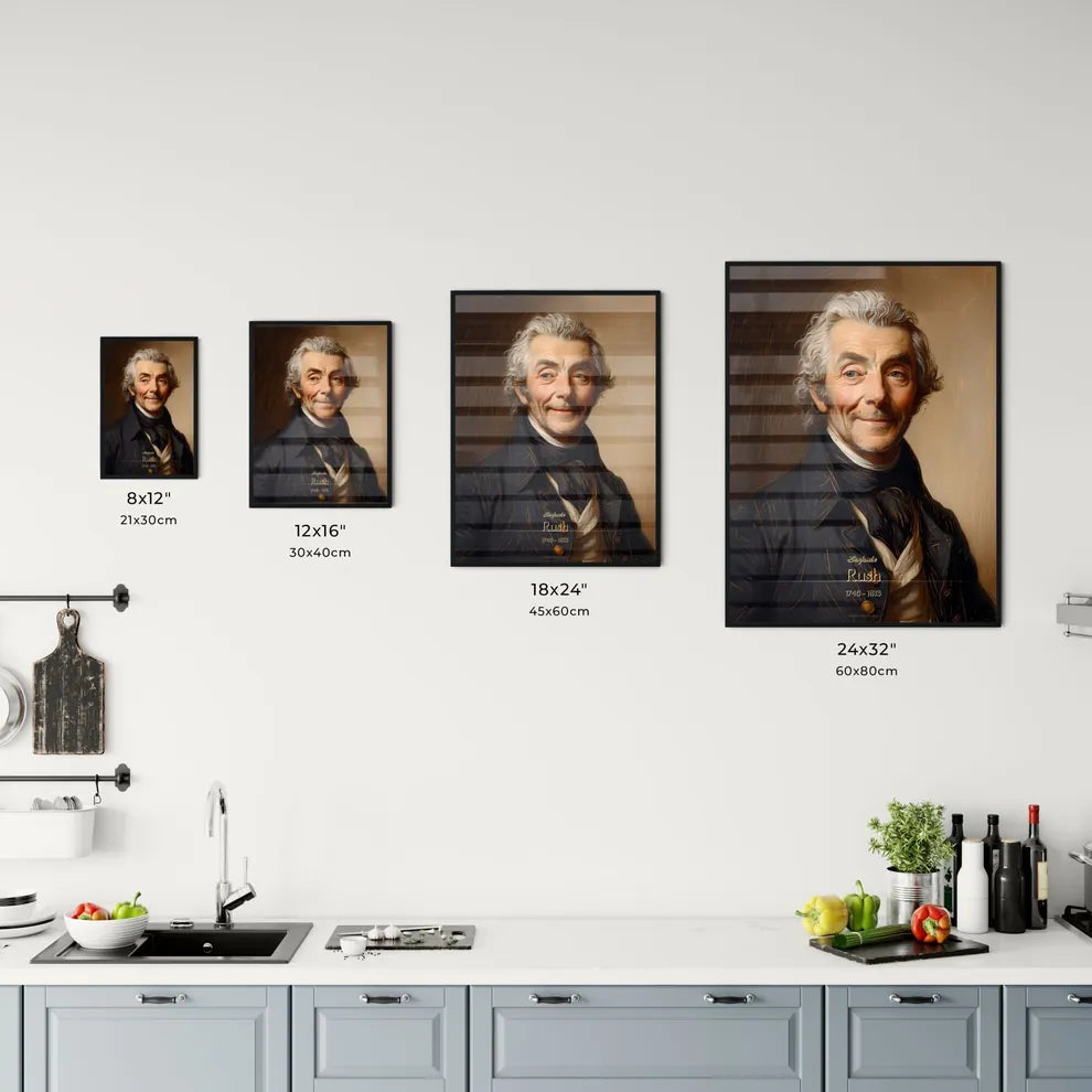 Benjamin, Rush, 1746 - 1813, A Poster of a man with white hair and a black coat Default Title