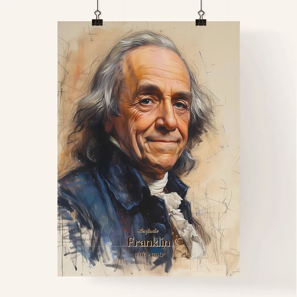 Benjamin, Franklin, 1706 - 1790, A Poster of a man in a blue vest Default Title