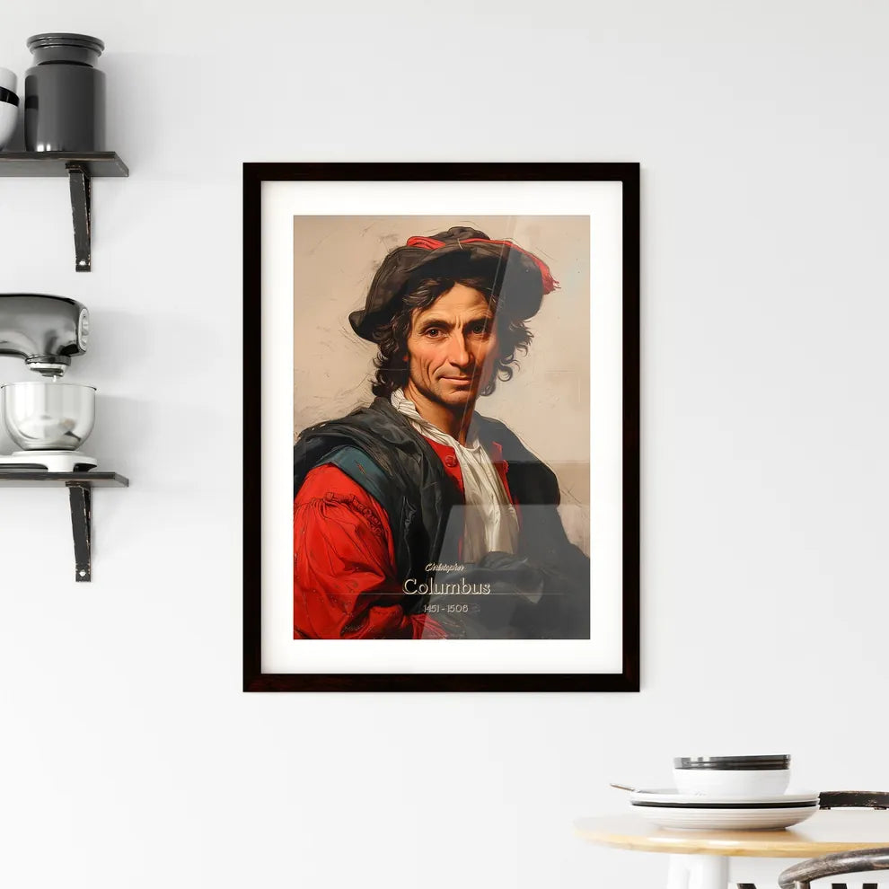 Christopher, Columbus, 1451 - 1506, A Poster of a painting of a man wearing a hat Default Title