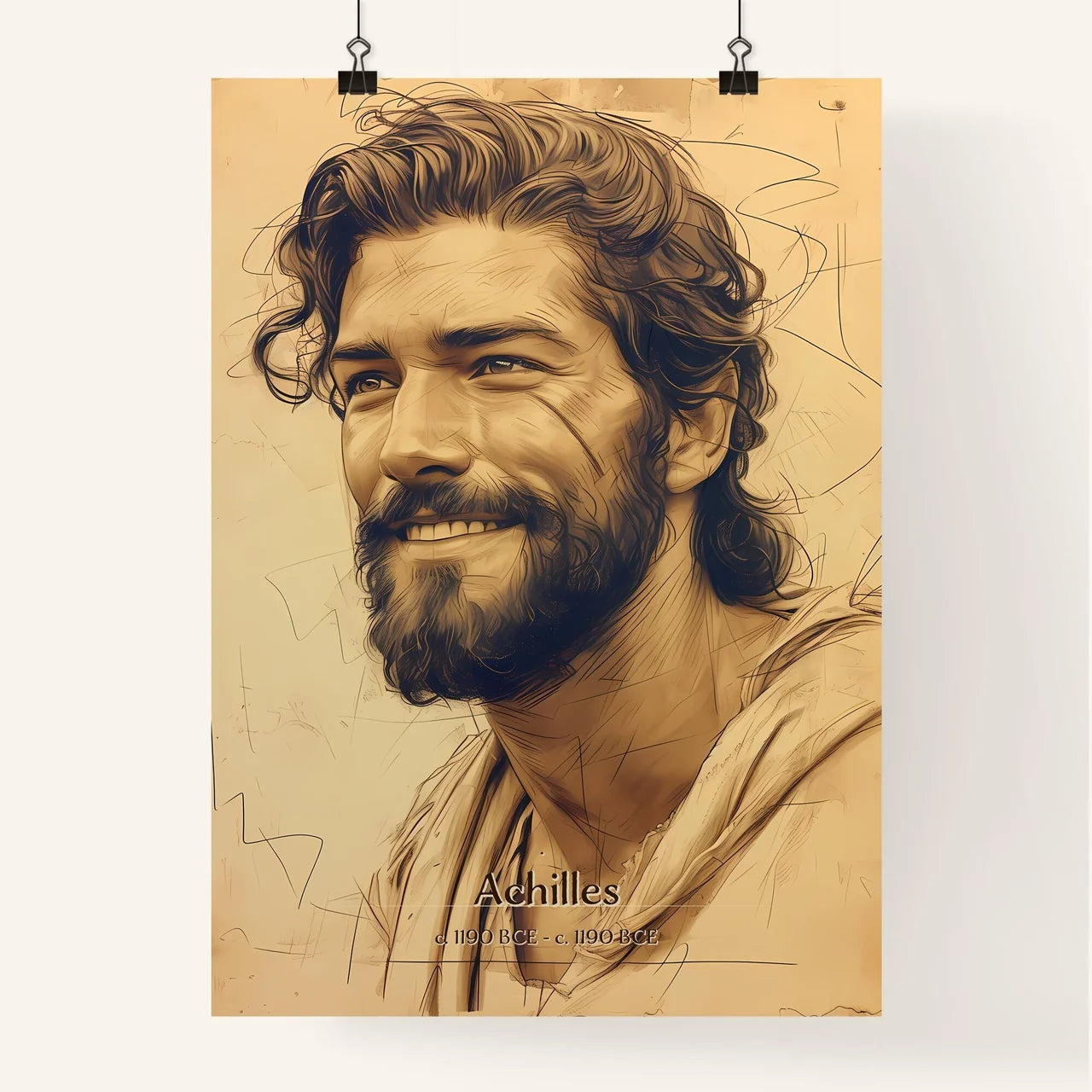 Achilles, c. 1190 BCE - c. 1190 BCE, A Poster of a man with a beard Default Title